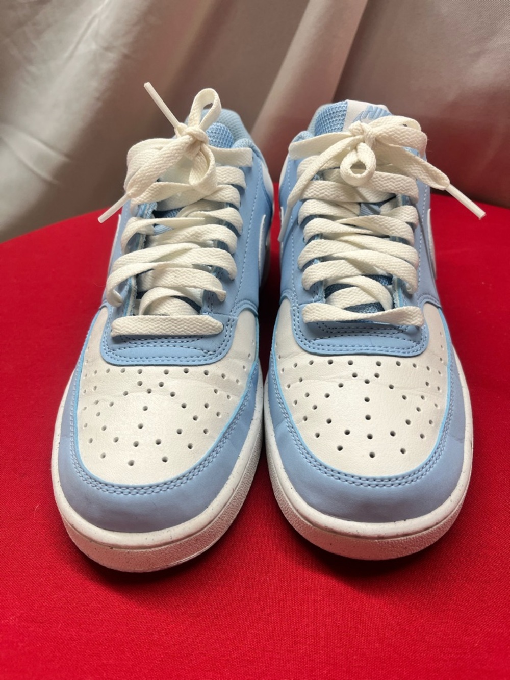 Nike Light Blue and White Low-Top Sneakers